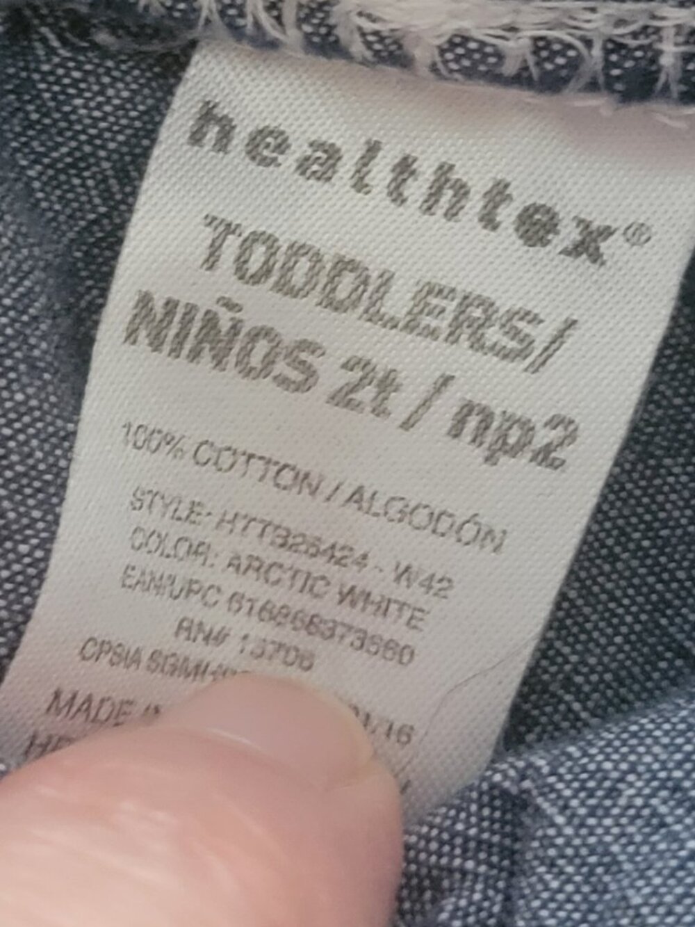 Healthtex Blue Chambray Pull On Elastic Waist Toddler Shorts, size 2T - Picture 3 of 3